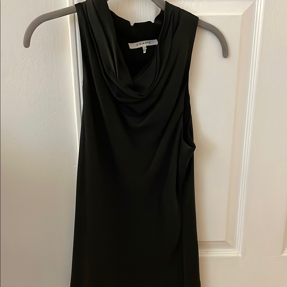 Frame Denim black cowl neck Sleeveless Blouse